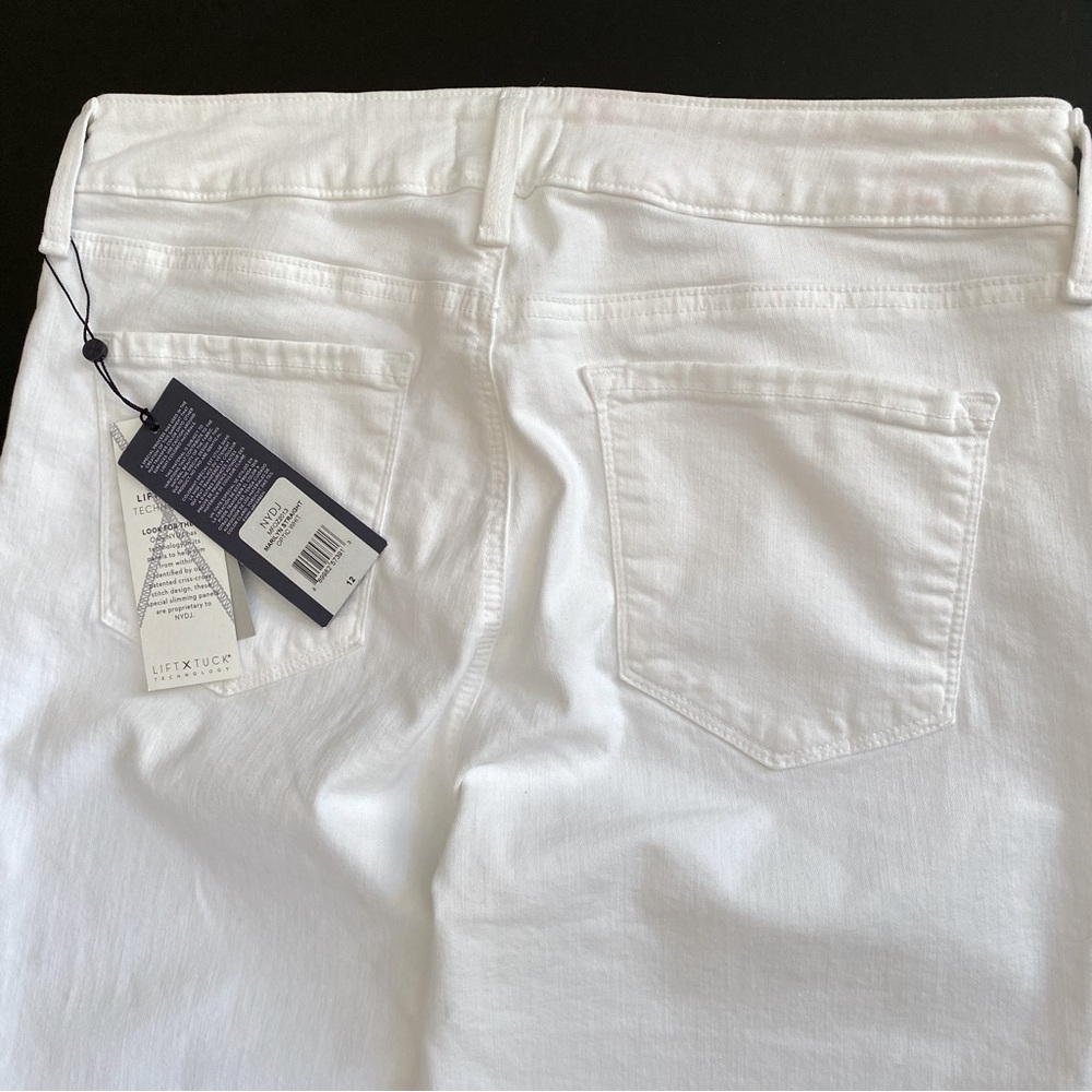 NWT 🤍 NYDJ Marilyn Straight Leg White Denim Jeans, 32” Inseam, Size 12 #MFOZ2013 - Picture 10 of 16
